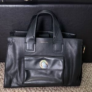 Louise et Cie Black Tote with Gold Accent
